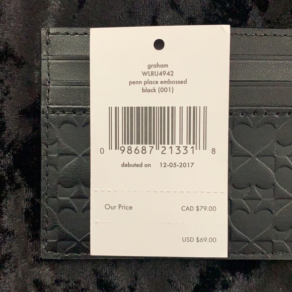 NWT - Kate Spade NY Card Holder in Black - Picture 7 of 7